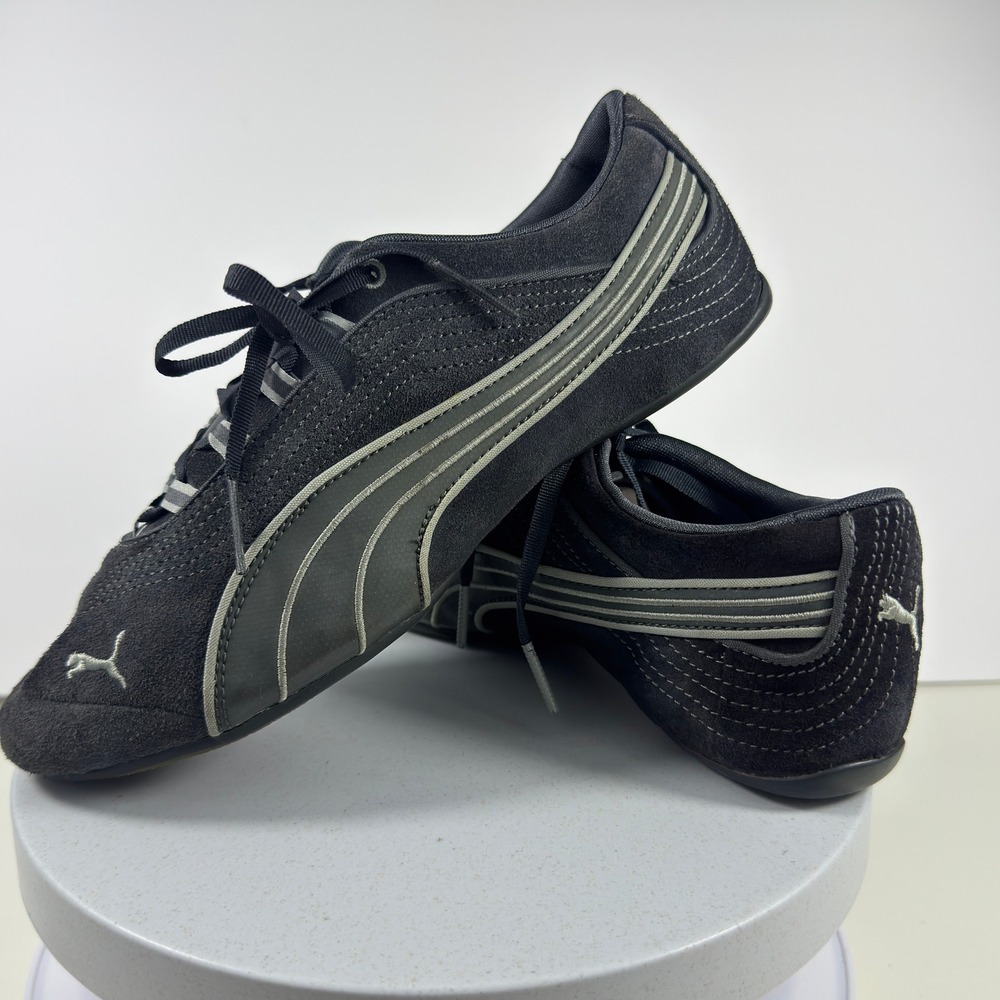 Puma Soleil Suede Women's Low Profile Sneakers Black Silver 351406-05 Size 8.5